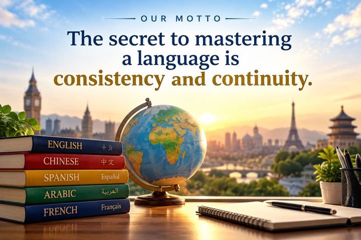 Our motto: The secret to mastering a language is consistency and continuity.
